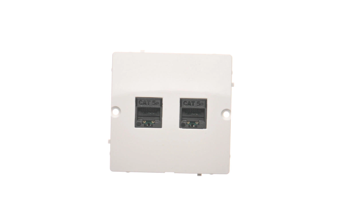 Gniazdo komputerowe RJ45 podwójne kategoria 5e, biały BMF52.02/11 Simon Basic | BMF52.02/11 Kontakt Simon