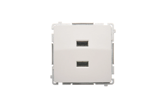 Ładowarka 2xUSB 2,1A 5VDC, biały BMC2USB.01/11 Simon Basic | BMC2USB.01/11 Kontakt Simon