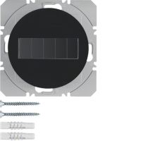 Przycisk radiowy 1-kr płaski z baterią słoneczną Berker.Net, czarny, połysk, R.1/R.3 | 85655131 Hager