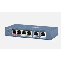 Switch DS-3E0106HP-E, max PoE 60W, 6 port, 4 x 10/100M PoE, 2x 10/100M LAN, , 4 x PoE+2 Uplink | 301801345 Hikvision