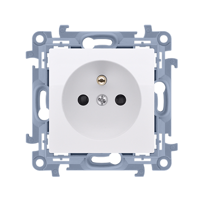 Gniazdo wtyczkowe pojedyncze z/u 16A, 250V, zaciski śrubowe, biały CGZ1.01/11 Simon 10 | CGZ1.01/11 Kontakt Simon