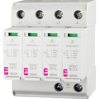 Ogranicznik przepięć, kombinowany (warystor+iskiernik), TT, ETITEC SM T2 300/20 3+1, typ T2 (C) | 002440754 Eti