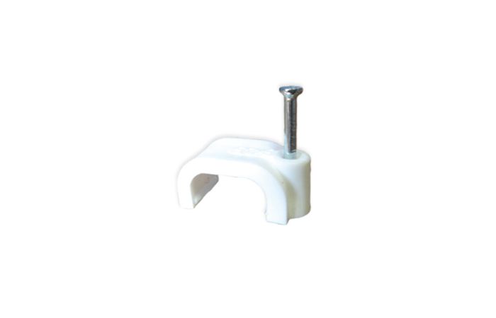 Uchwyt kablowy z gwoździem Uchwyt kablowy okrągły UV FLOP-13/7, 13x7mm, YDYp 3x2,5 biały (100szt) | 27.137 Elektro-Plast Opatówek