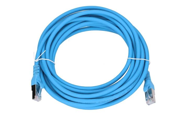 Patchcord LAN RJ45 Kat.6A S/FTP 5m AWG26 CU niebieski Extralink | EX.6587 BATNA