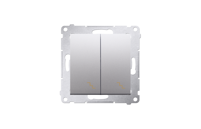 Łącznik schodowy podwójny (moduł) 10AX, 250V, zaciski śrubowe, srebrny mat DW6/2.01/43 Simon 54 | DW6/2.01/43 Kontakt Simon