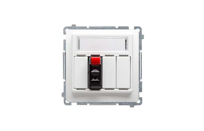 Gniazdo głośnikowe 1-krotne z polem opisowym, biały BMGL31.01/11 Simon Basic | BMGL31.01/11 Kontakt Simon