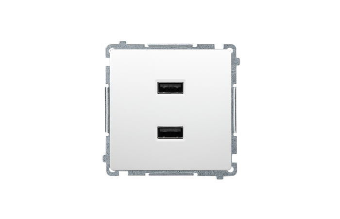 Ładowarka 2xUSB 2,1A 5VDC, biały BMC2USB.01/11 Simon Basic | BMC2USB.01/11 Kontakt Simon
