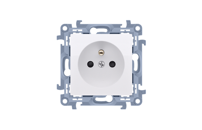 Gniazdo wtyczkowe pojedyncze z/u 16A, 250V, zaciski śrubowe, biały CGZ1.01/11 Simon 10 | CGZ1.01/11 Kontakt Simon
