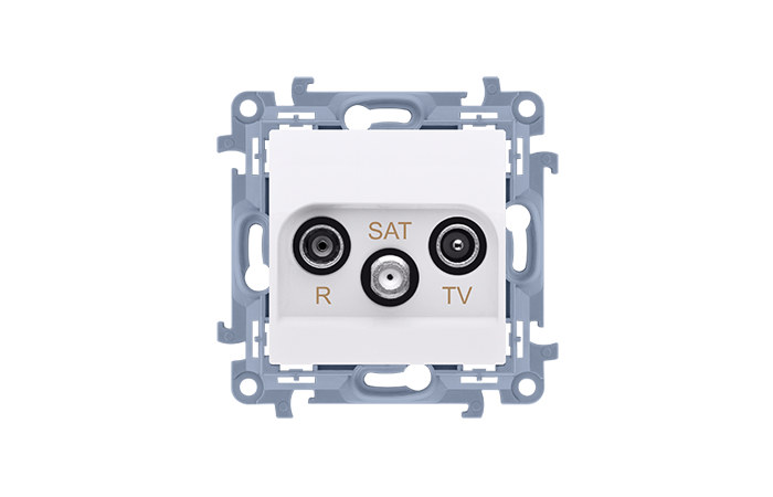 Gniazdo antenowe R-TV-SAT zakończeniowe tłum. R, TV, SAT- 1.5dB, biały CASK.01/11 Simon 10 | CASK.01/11 Kontakt Simon