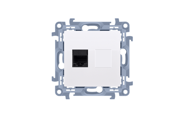 Gniazdo komputerowe pojedyncze RJ45 kat. 5e, biały C51.01/11 Simon 10 | C51.01/11 Kontakt Simon