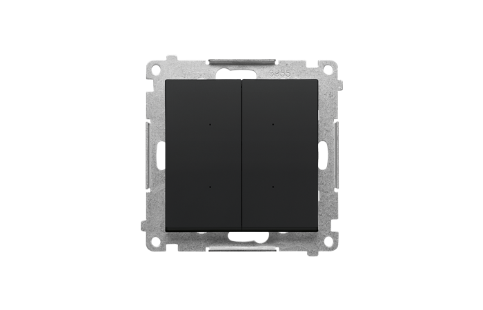 SWITCH D Sterownik przyciskowy oświetl podwójny, ster smartfonem (moduł); Czarny mat Simon 55 GO | TEW2W.01/149 Kontakt Simon