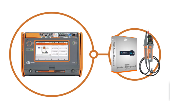 Miernik parametrów instalacji elektrycznych MPI-540-PV Solar + Program SPE6 + wskaźnik napięcia P-5 | WMPLMPI540PVIRM1SPE6P5 Sonel