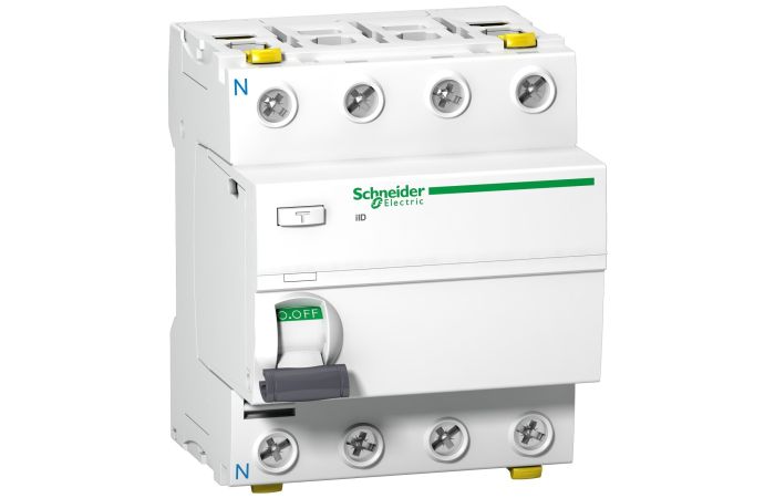 Wyłącznik r&oacute;żnicowoprądowy 4P 63A 30mA typ AC, iID-63-4-30-AC, Acti 9 | A9Z11463 Schneider Electric