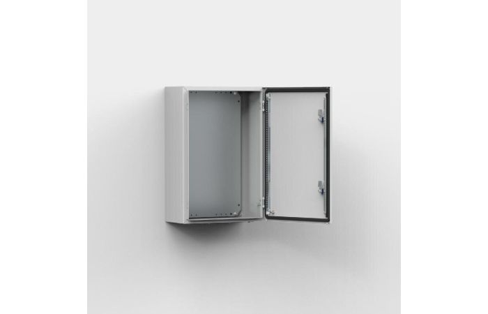 Obudowa metalowa n/t 400x300x210 IP66 z płytą montażową drzwi pojed. RAL7035 MAS0403021R5 | MAS0403021R5 Eldon
