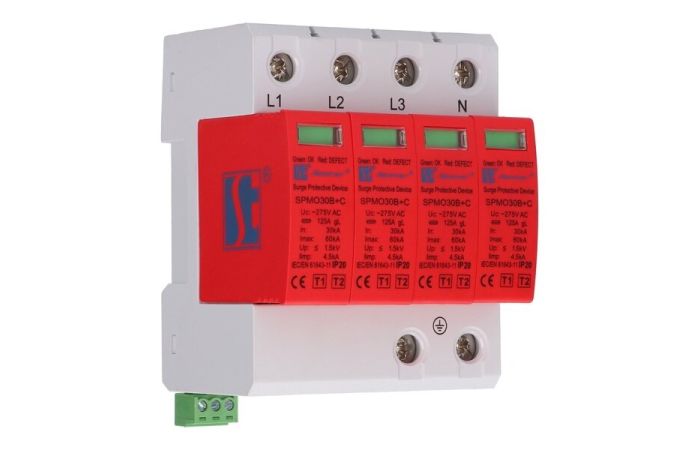 Ogranicznik przepięć warystorowy typ 1+2 (klasa B+C) 4P 1,5kV 8/20μs 30kA | SPMO30B+C\4P Spamel
