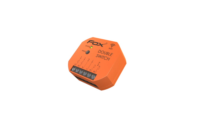 Podwójny przekaźnik Wi-Fi dwukanałowy 230 V DOUBLE SWITCH FOX | WI-R2S2-P F&F
