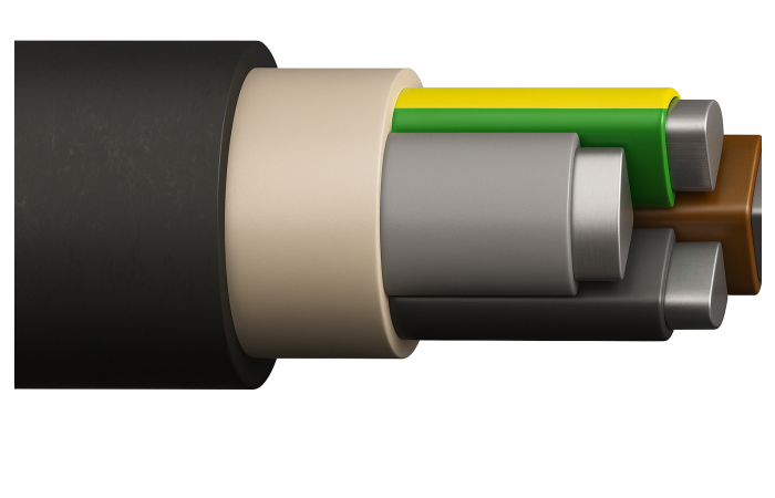 Kabel energetyczny NAY2Y-J 4x240 SE 0,6/1kV Eca, Enea BĘBEN | NAY2YJ04;240;SE;Eca;BLK=001 PX Kable