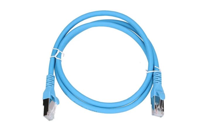 Patchcord LAN RJ45 Kat.6A S/FTP 1m AWG26 CU niebieski Extralink | EX.6556 Batna