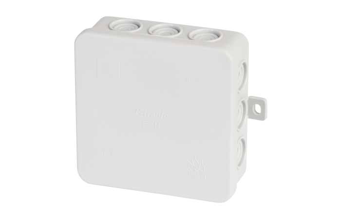 Puszka instalacyjna E114 n/t 100x100x40 rozgałęźna, IP54, szary