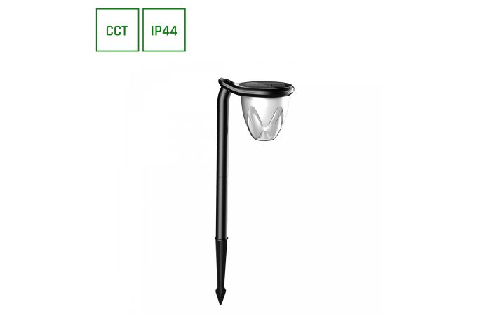 Oprawa solarna SOLARA BRILO 1W 100lm CCT 3000/4000/6000K IP44 wbijana/naścienna czarna  | SLI052001CCT Wojnarowscy