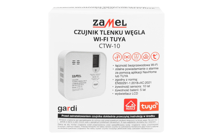 Czujnik tlenku węgla WiFi TUYA CTW‑10 | GAR10000082 Zamel