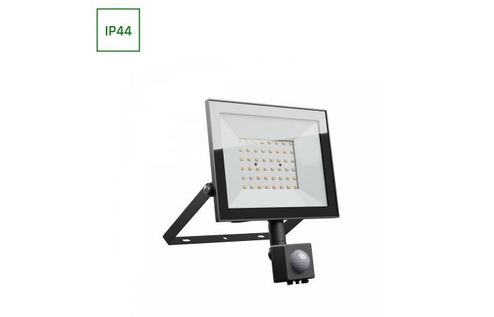 Naświetlacz NOCTIS LUX 4 50W 4300lm 6000K CW 230V IP44 176x221x53mm czujnik ruchu PIR, czarny | SLI029073CW_CZUJNIK_PW Wojnarowscy