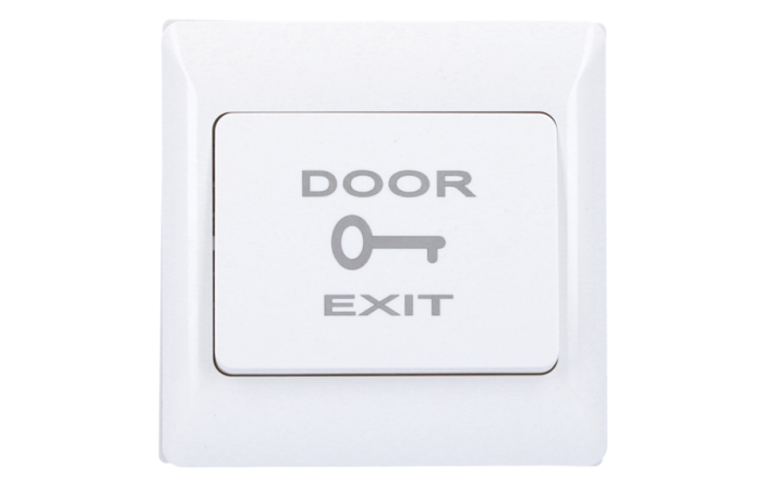 Przycisk wyjścia podtynkowy plastikowy z naniesionym symbolem drzwi, 1xNO biały | BPDOOR CDVI Polska