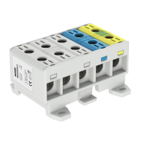 Zacisk uniwersalny, złączka OTL35-5x szary-niebieski-żółto-zielony 5x1xAl/Cu 2,5-35mm2 1000V MAA5035 | MAA5035A10 Morek