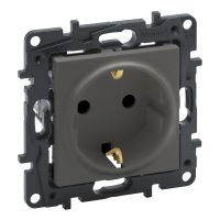 Gniazdo zasilające 2p+z schuko, zaciski śrubowe, bez przesłony styków- kolor stalowy Niloe Step | 863421 Legrand