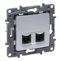 Gniazdo 2xRJ 45 Kat. 6 UTP aluminium, Niloe Selection | 762174 Legrand