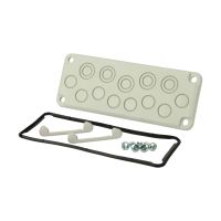 Pokrywa boczna z przetłoczmetrycznymi: 8xM20 + 5xM25/16, zestaw MB 10889 SET | 3590889 Fibox