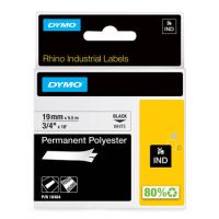 Taśma RHINO poliestrowa trwała 19mm czarna na białym /stary nr 18765/ | 18484 DYMO