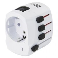 Adapter podróżny do Ameryki, Afryki, Azji biały | P0056 Emos