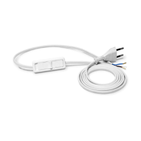 Przyłączacz z wtyczka płaską z łącznikiem przelotowym, 2x0,5, H05VV-F, 1,9m, biały PWS-11/2X0,5/1,9 | W-10279 Plastrol