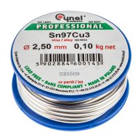 Spoiwo lut. 97% Sn, 3%Cu, 2,5mm, 100g | 44E742 CYNEL