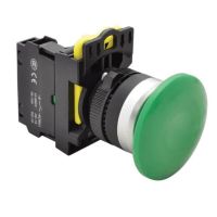 Przycisk grzybkowy, zielony 1×NO, 5A/230V AC-15, 40mm, IP65 | NYG3-MG Tracon
