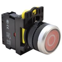 Przycisk podświetlony z piktogramem, czerwony (białe 0) LED 230V AC/DC | NYG3-P2L Tracon