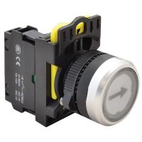 Przycisk podświetlony z piktogramem (czarna strzałka) LED 230V AC/DC | NYG3-P3L Tracon