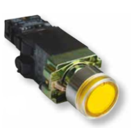 Przycisk podświetlany, żółty, 1×NO, 3A/400V AC, 230V, IP42 | NYGBW33S Tracon