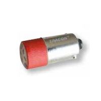 Żarówka sygnalizacyjna z LED, czerwona 24V AC/DC, Ba9s | NYGL-ACDC24R Tracon