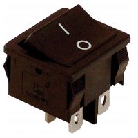 Przełącznik kołyskowy, WŁ-WYŁ,2polowy, czarny, napis 0-I 16(6)A, 250V AC | TES-51 Tracon