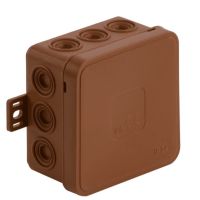 Puszka n/t V6 85x85x41mm IP54 12-wl. Klik z osłab. brązowa elastyczna | 036-02 Viplast