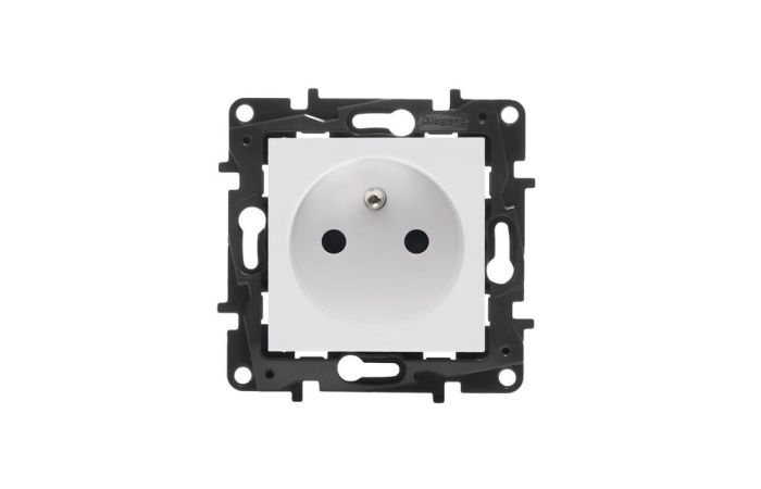 Gniazdo zasilające 2p+z, zaciski śrubowe, bez przesłony styk&oacute;w - kolor biały Niloe Step | 863130 Legrand