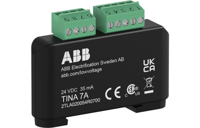 Adapter Jokab Safety DYNlink na szynę DIN dla urządzeń 2-stykowych, 24VDC, Tina 7A | 2TLA020054R0700 ABB