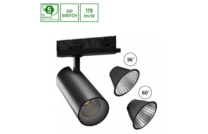 Oprawa ANDROMEDA 15-27W NW 230V 36, 60st. IP20 Ra90 74x170x170 CZARNY 5 lat gwarancji z regulacą | SLI033021NW_PW Wojnarowscy