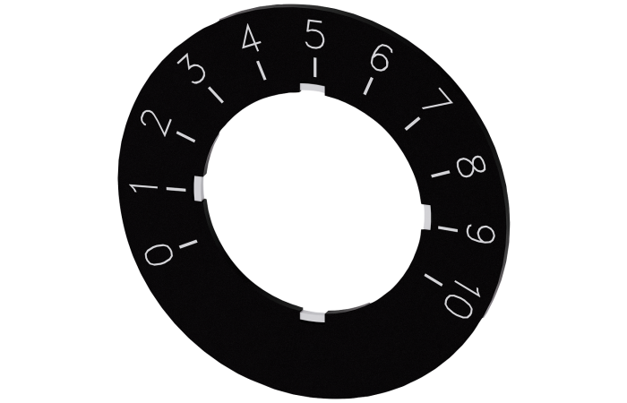Etykieta do potencjometru Czarna Białe litery Z napisem: 0 DO 10, SIRIUS ACT | 3SU1900-0BG16-0SA0 Siemens