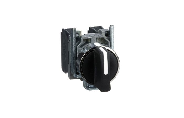 Przełącznik 3-pozycyjny pokrętło Fi-22mm czarny 2Z z samopowrotem | XB4BD53 Schneider Electric