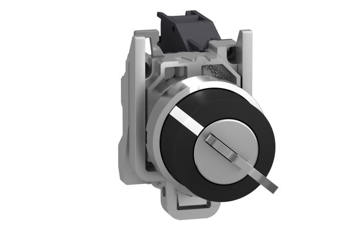 Przełącznik 2-pozycyjny klucz Fi-22mm czarny 1Z bez samopowrotu | XB4BG21 Schneider Electric