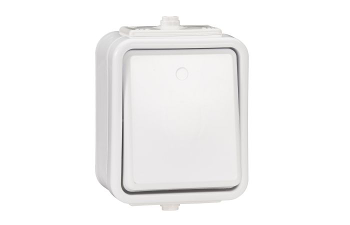 Łącznik hermetyczny n/t jednobiegunowy 10A IP44 biały, Cedar