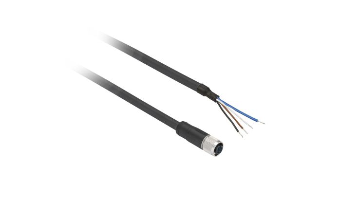Złącze żeńskie M8 proste 4-pinowe kabel 5m PUR | XZCP0941L5 Telemecanique Sensors